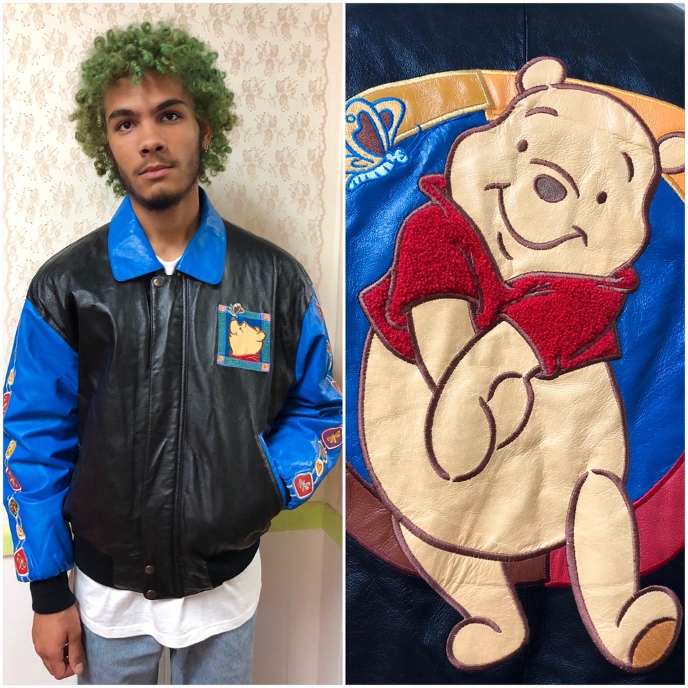 Vintage 90s Winnie The Pooh Disney Leather Jacket